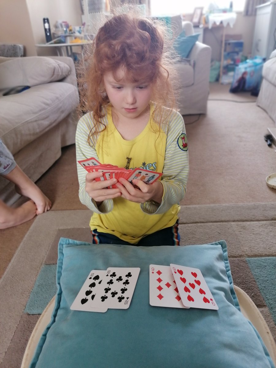 Perfecting a magic trick she learned on the Girl Guiding #AdventuresAtHome 😀 #abracadabra