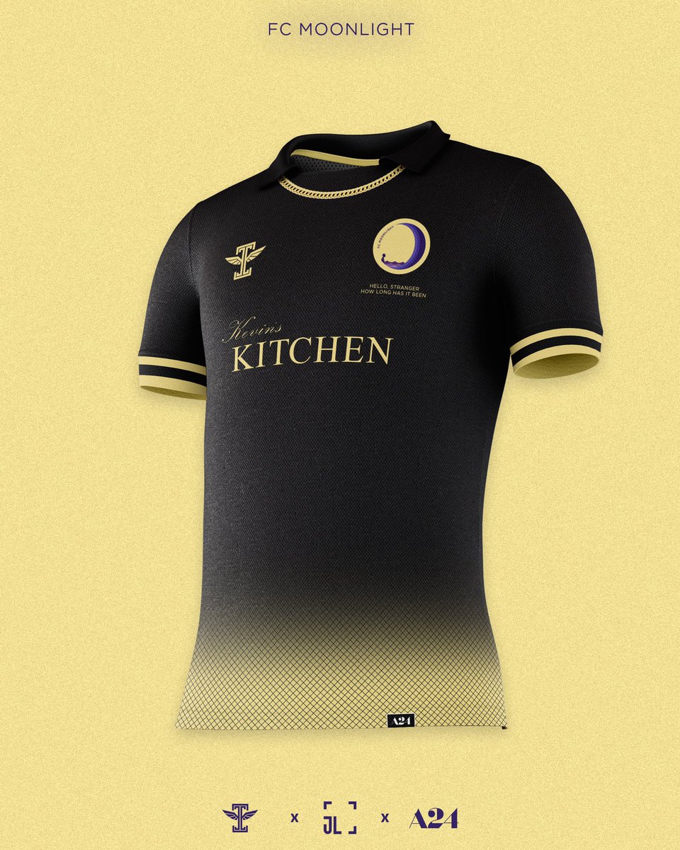 A24 Films as Football Clubs: FC Moonlight’s 3rd kit. This jersey was worn by the team in the Oscar Cup final when a dramatic last minute goal from team captain Black saw the club lift its first major title.