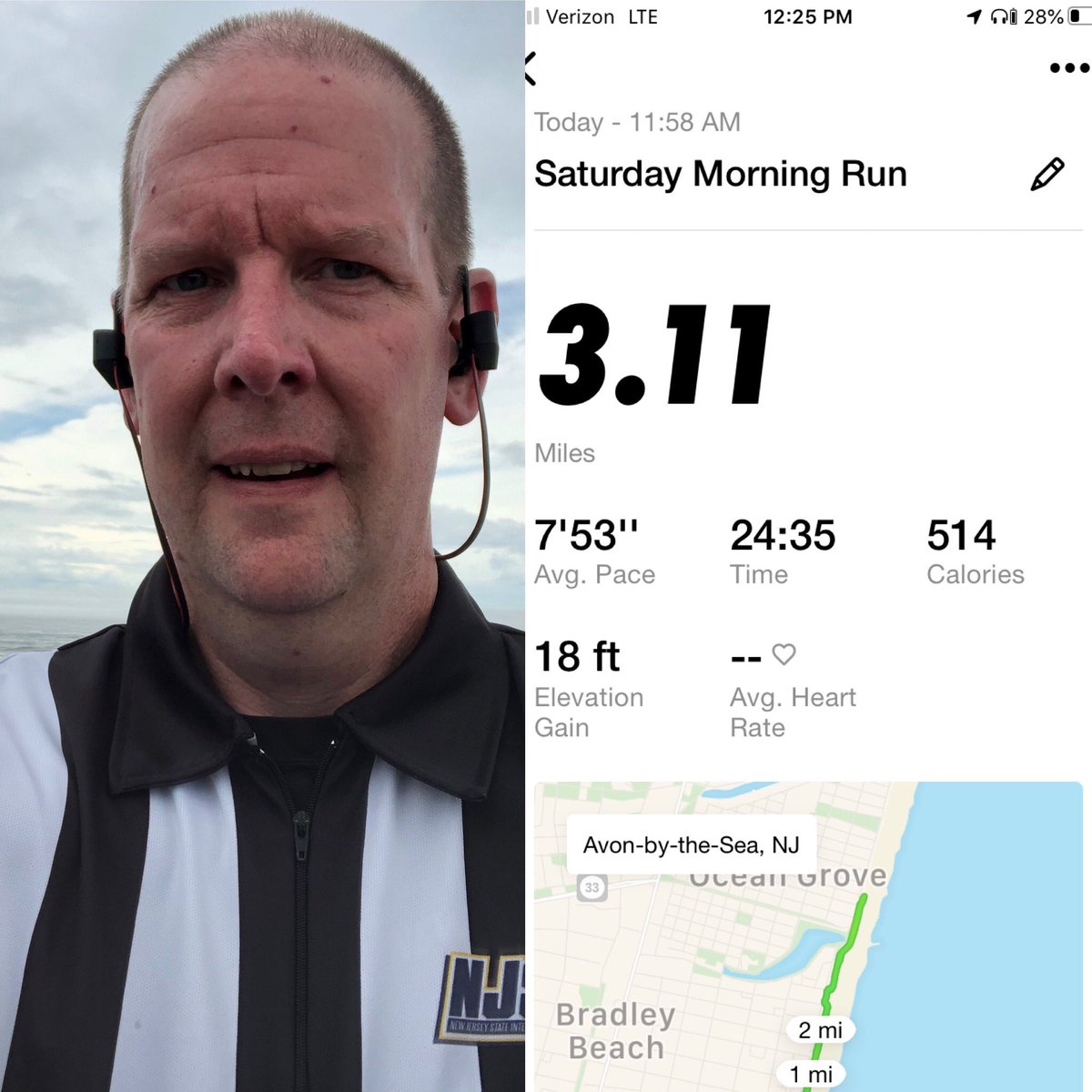 NJILOAexec's tweet photo. Sec/Treas @giantssec325 running in his usual beach area. @HEADstrongFnd #greatcall2020 https://t.co/4yDZng945q