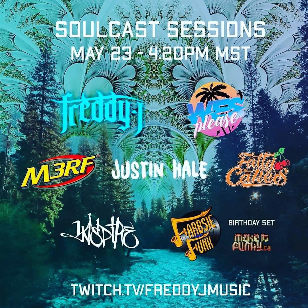 nufunk's tweet photo. #Soulcast Session today at 6:20 ET ft @FreddyJ_Music @Farbsie (Birthday set) M3RT, Justin Hale, Wes Please, Fatty Cakes &amp; Inspire 
@shambhala_mf #FractalForest crew!  #Twitch #Breaks #Funk
Log on here:
https://t.co/jROGsgVuhl https://t.co/P14JZPHWmz