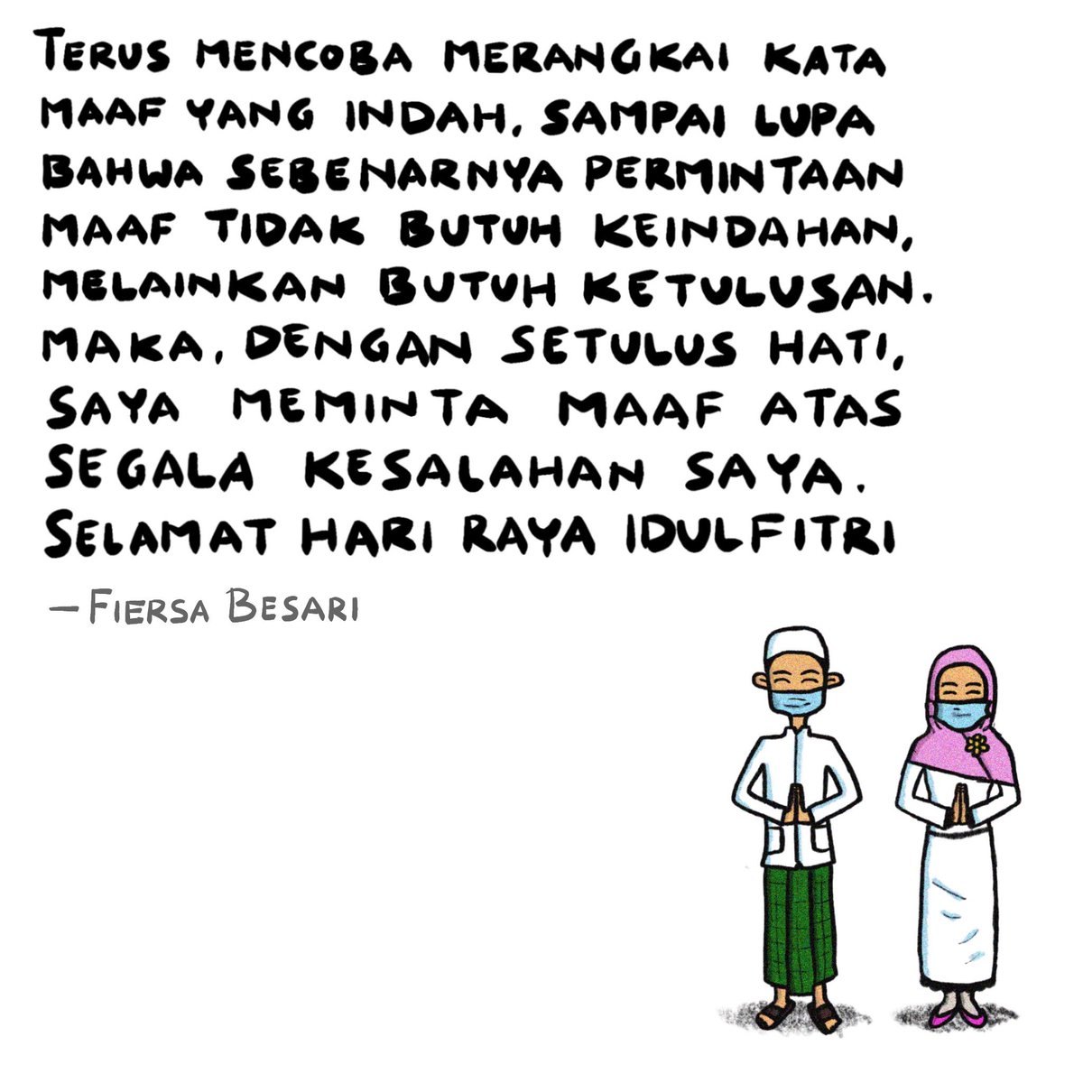 FiersaBesari's tweet image. Raga kita berjauhan, namun hati tetap dekat. Tahan dulu kerinduan, yang terpenting tetap sehat. Maafkan saya, ya 🤗❤️