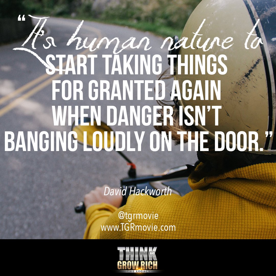 TGRmovie's tweet photo. "It's human nature to start taking things for granted again when danger isn't banging loudly on the door." - David Hackworth
#DavidHackworth #AboutFace #humannature #takeitforgranted #answer #thinkandgrowrich #opportunity #mindset #personaldevelopment https://t.co/MJSyKl9jyv