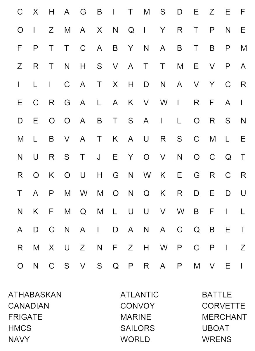 Canadian War Museum Dive Into Canada S Naval History With This Navy Themed Word Search Are You Up For The Challenge Download A Pdf Here T Co 8h4jh3hpeq Learnathome Museumfromhome T Co Jopsvsltme
