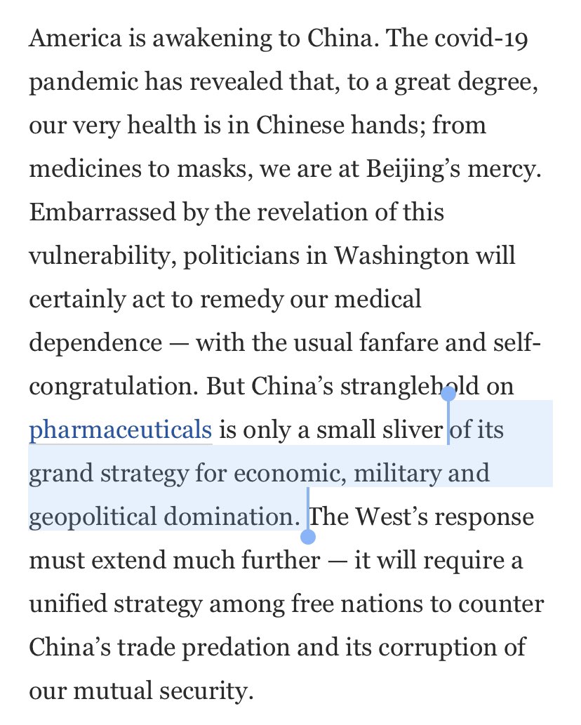 The underlying assumption is that China will impose its backward civilization and totalitarian regime onto the US unless aggressively stopped. To blunt China’s rise is to save Western civilization. 4/