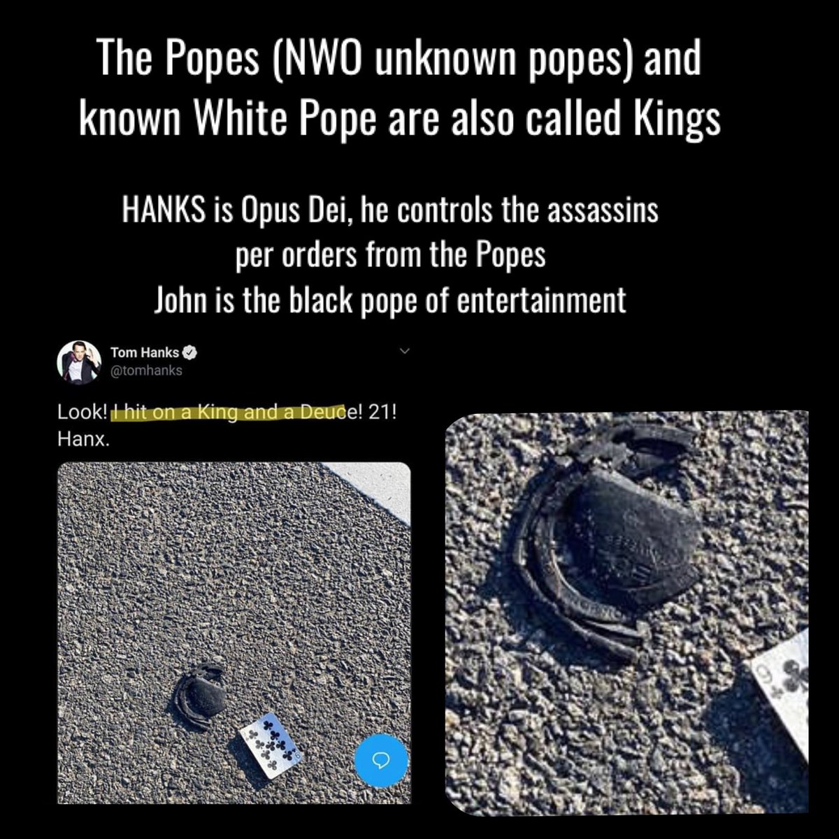 shepardout's tweet photo. Hanks IG photo partial decode. Still working on the horse shoe. #CIA #NSA #NASA #Vatican #Councilof9 #9thGate #9thCircleofHell #Agenda21 #FEMA #CovidFauvi #Jesuits #MKULTRA #NWO @realDonaldTrump  @RealJamesWoods https://t.co/KUCnYiXEYJ