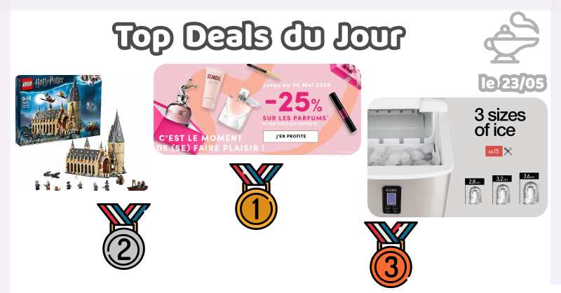 dealgenie_fr's tweet photo. Top #Deals d'aujourd'hui 

1 #Marionnaud -25% sur les parfums #DIOR #GIVENCHY...
➡️https://t.co/Gg2bvmPhvK

2 #Lego Harry Potter Hall de Poudlard
107€ au lieu de 140
➡️https://t.co/mTsajNvAEc

3 Machine à glaçons H.Koenig
149€ au lieu de 250
➡️https://t.co/qOkgIuWZa0

#bonplan https://t.co/sdGYPVVVi5