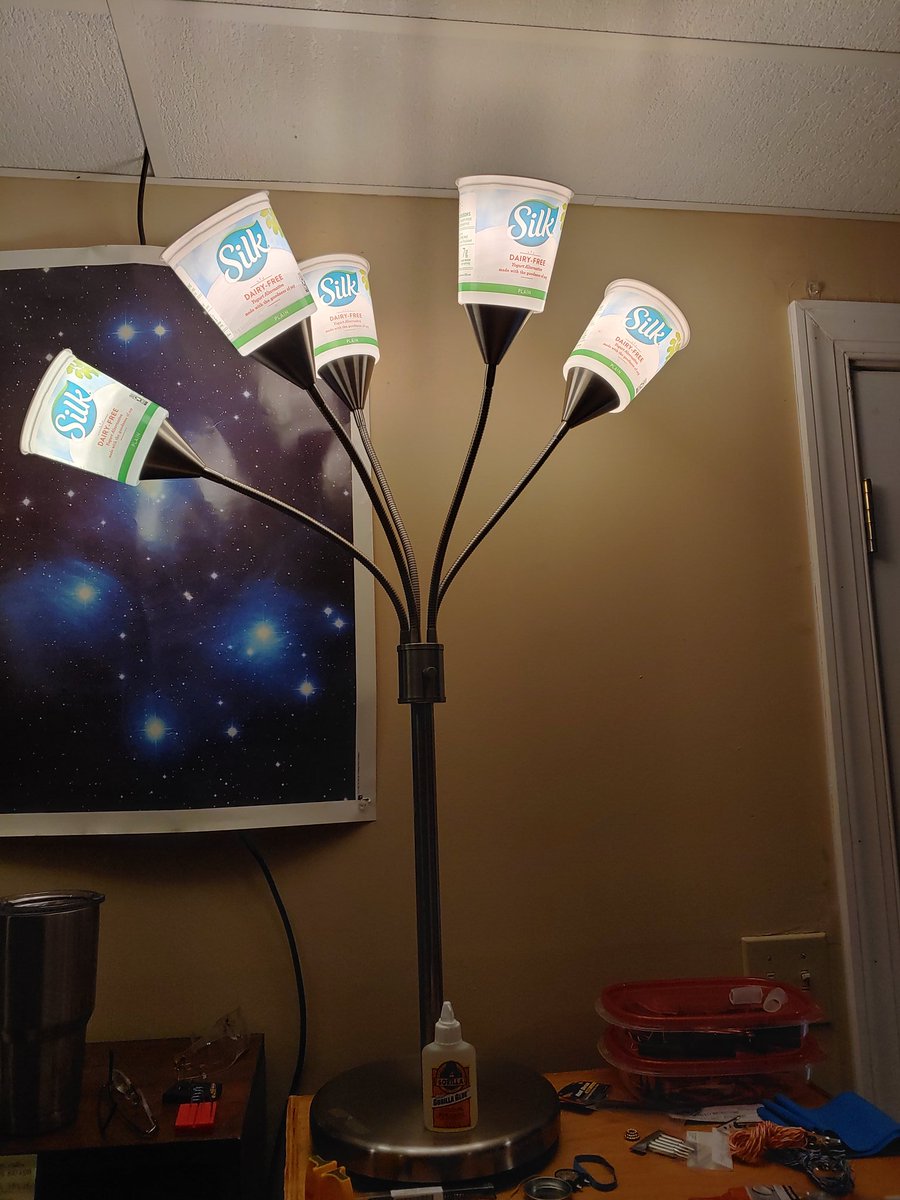 You know how those plastic medusa lamp shades disintegrate after a while? I found something that fits just perfectly. Reduce, reuse, recycle. <a href="/LoveMySilk/">Silk</a>