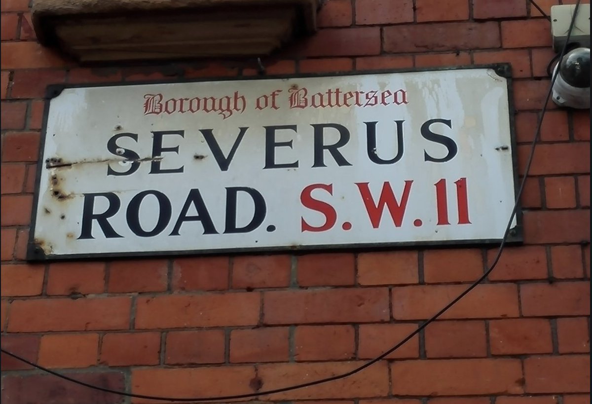 Real Harry Potter inspiration alert: I walked past this sign every day on my way to work when I was living in Clapham . Much later - post-publication - I revisited the area & suddenly realised THIS was why 'Severus' had leapt into my head when thinking of a 1st name for Snape.