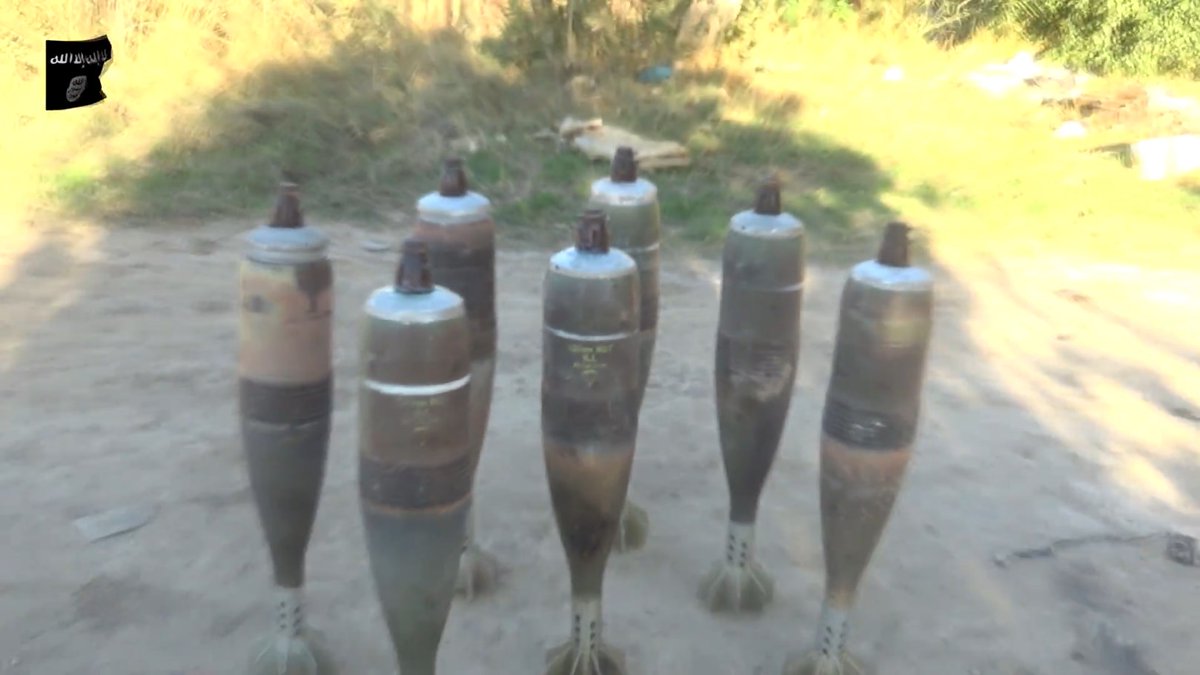 4/ It appears that ISIS came up with an ingenious solution to remanufacture the remnents of 81/82mm and 120mm ILL shells into fully functioning HE Mortar bombs and then use them on Iraqi forces