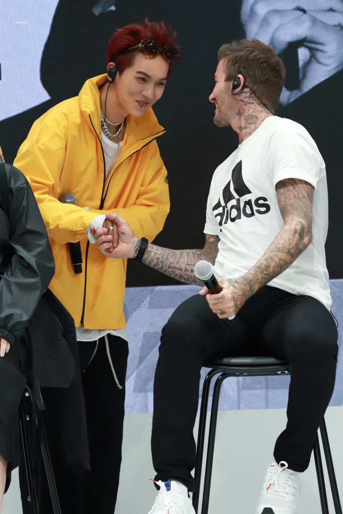 [ #MINO  #송민호] Shy & Polite Mino shaking hands with David Beckham 