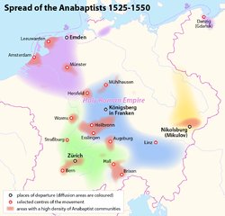 Perhaps the most tumultuous development not linked to the climate, or disease was the spread of Protestantism into Württemberg. It was not always a smooth process and some areas held out dearly. Anabaptists - those who rejected infant baptism, were also feared as heretics. /3