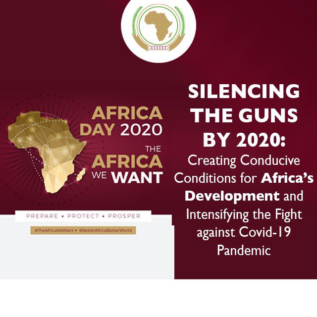 GovernmentZA's tweet photo. This year we celebrate #AfricaDay under the theme -  #SilencingTheGuns: Creating Conducive Conditions for Africa’s Development and Intensifying the Fight against the #COVID19 Pandemic. #TheAfricaWeWant #BetterAfricaBetterWorld https://t.co/N3Lf3TtwhM