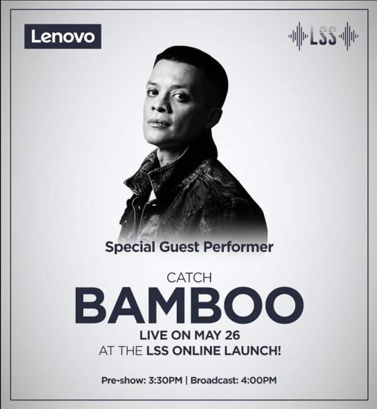 Lenovo brings you the best and finest talent to kick-off its summer sale season! For the #LSS2020 livestream on May 26, watch out for a special performance by Bamboo as he serenades us with his best &amp; most memorable hits! lenovoph.com/LSSLiveStream or follow Lenovo Philippines on FB