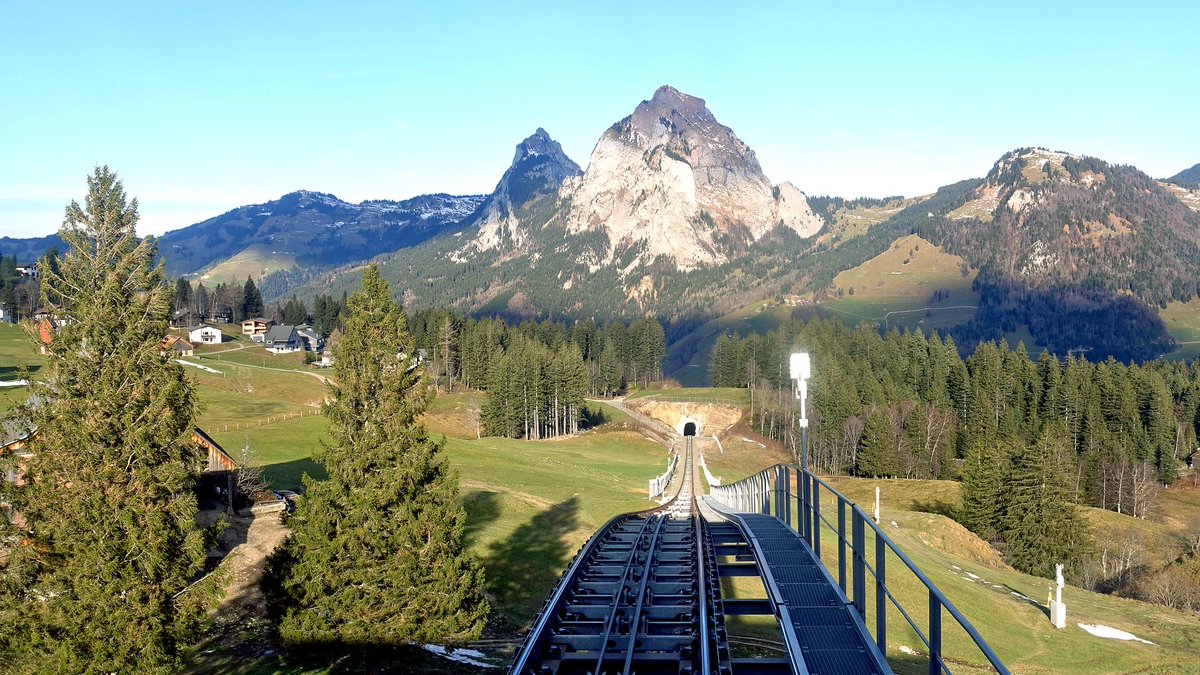 standseilbahnen's tweet photo. Stoos - view from the steepest funicular worldwide - funiculars in Switzerland @1000Switzerland @ilovelucerne #stoos #mountstoos #luzern #lucerne #Switzerland @standseilbahnen https://t.co/PgsUBDYTQT