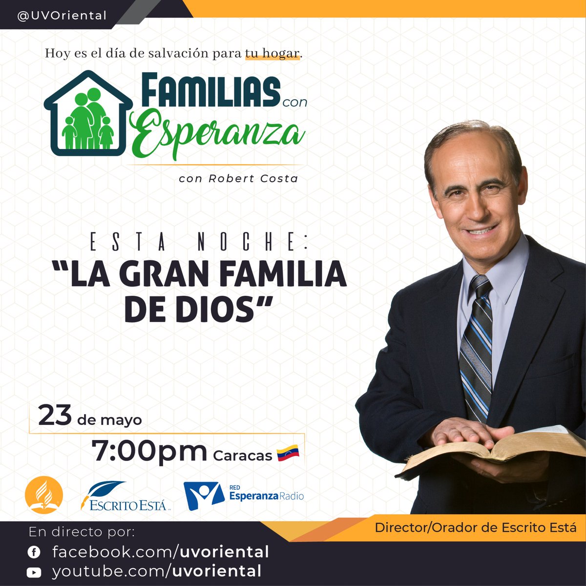 JessJavierMnde2's tweet photo. Último llamado de esta serie evangelistica, no dejes de participar en el, definitivamente Dios está hablando a tu vida, sintonizanos por las emisoras Juventud Network 104.5 a las 7 p.m. para Puerto Piritu y para Calries Nuevo Pacto 105.1 a las 6 p.m.
#FamiliasConEsperanza https://t.co/YqPSxNKGTa