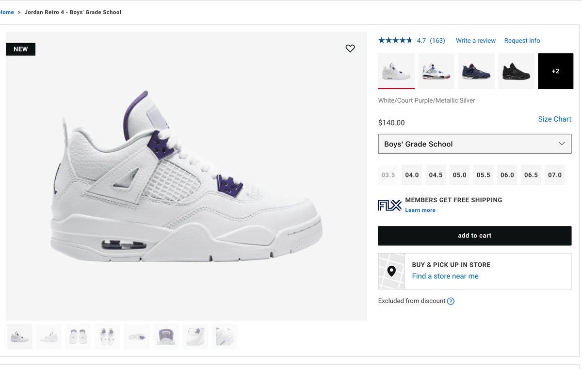 air jordan 4 purple metallic footlocker