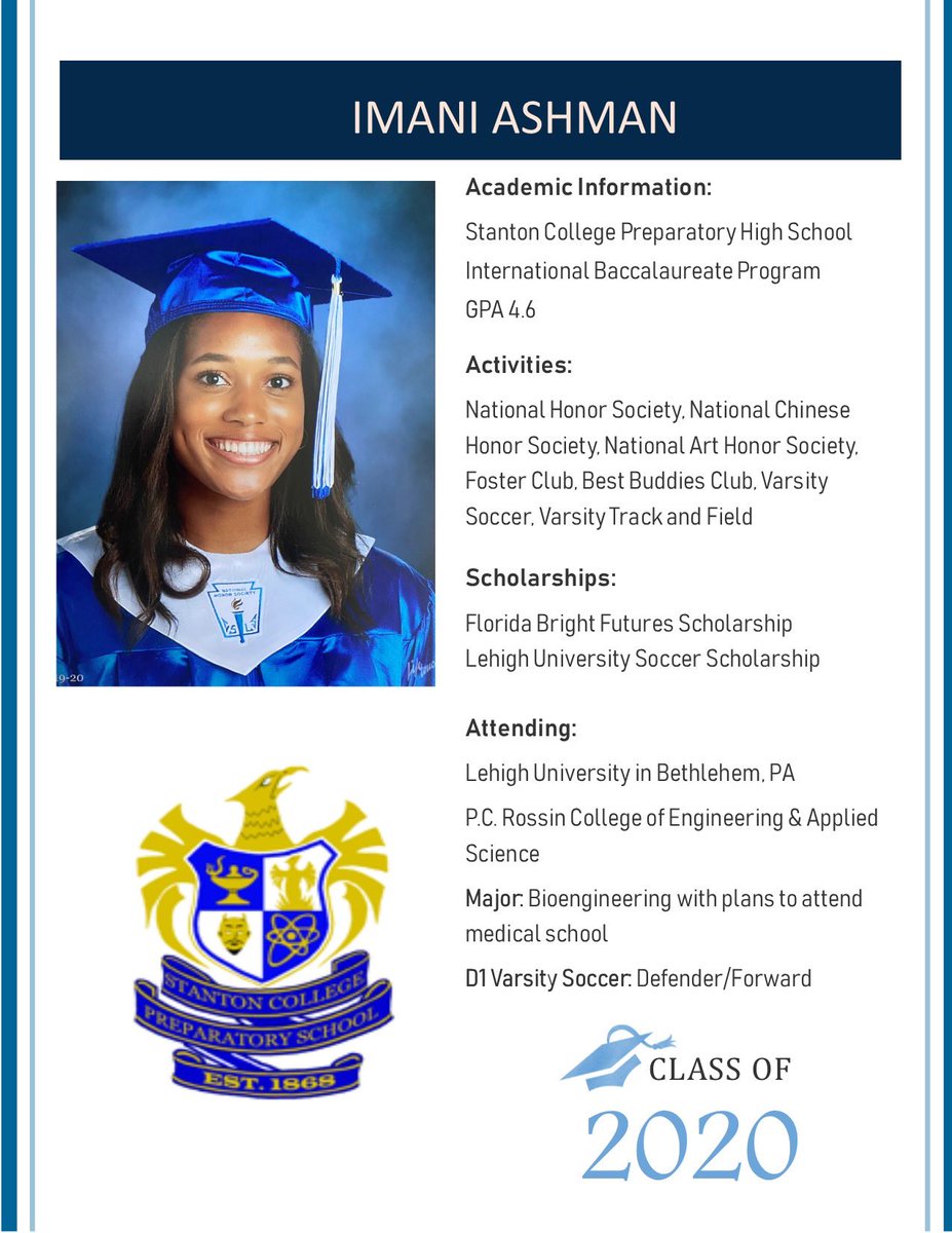 Imani Ashman the day you told me you were not going to soccer training because you wanted to finish reading a book I knew you were special. We are so proud of your accomplishments. Walk Good!!