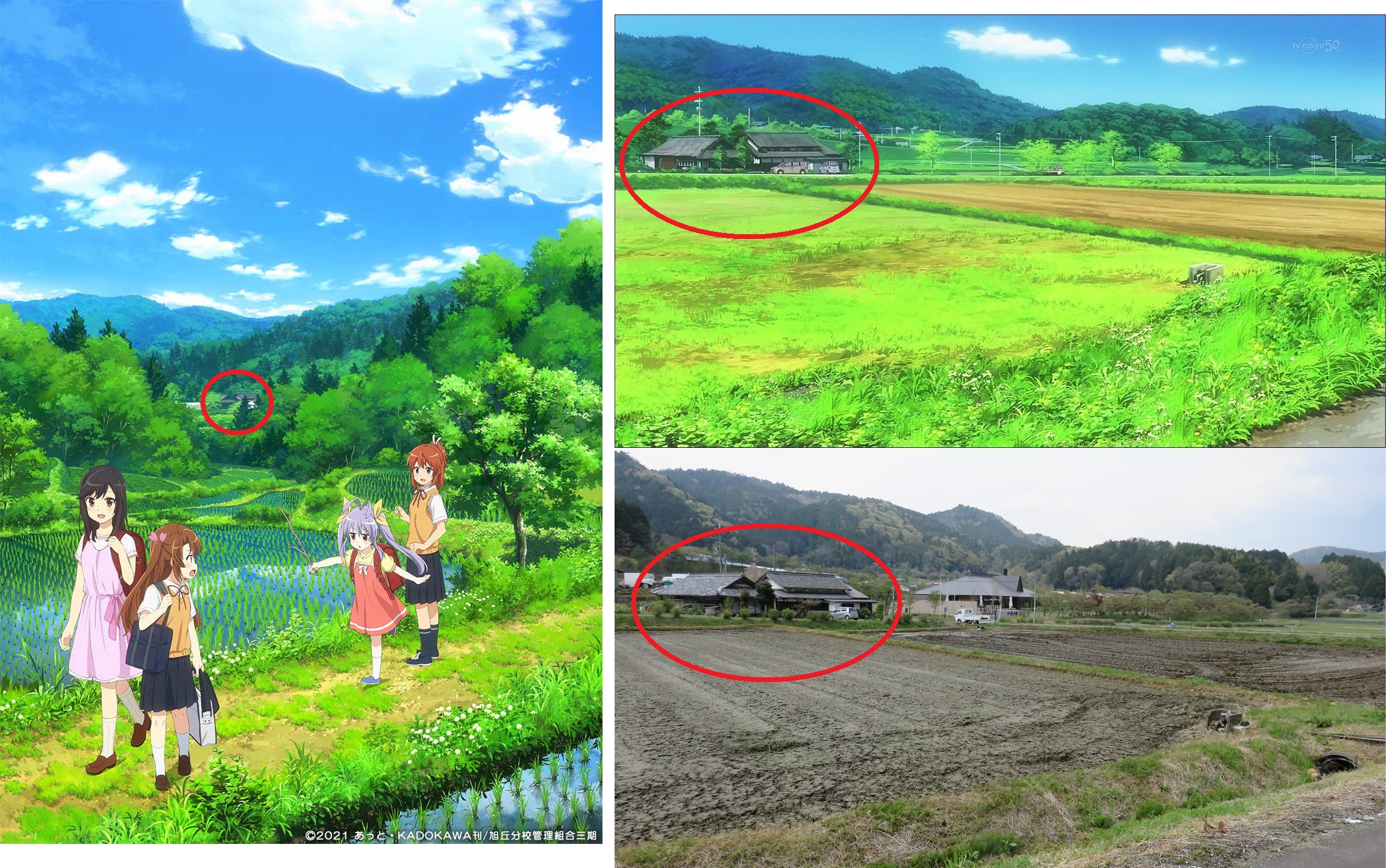 Kai1 のんのんびより のんすとっぷ のキービジュアル またしてもあの建物ですね どこまで実在するのか どこから合成なのか 以前書いた記事を参考にどうぞ サクラクエスト のんのんびより 聖地巡礼 舞台探訪 和歌山県かつらぎ町天野の里