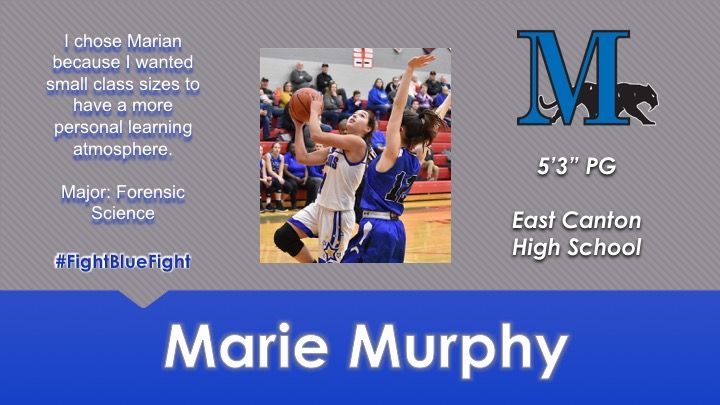 MarianWBB's tweet image. Join us in welcoming Marie Murphy of @EastCantonHS! Looking forward to the contribution she'll make in our program on and off the floor! #Family #FightBlueFight 💙🏀
