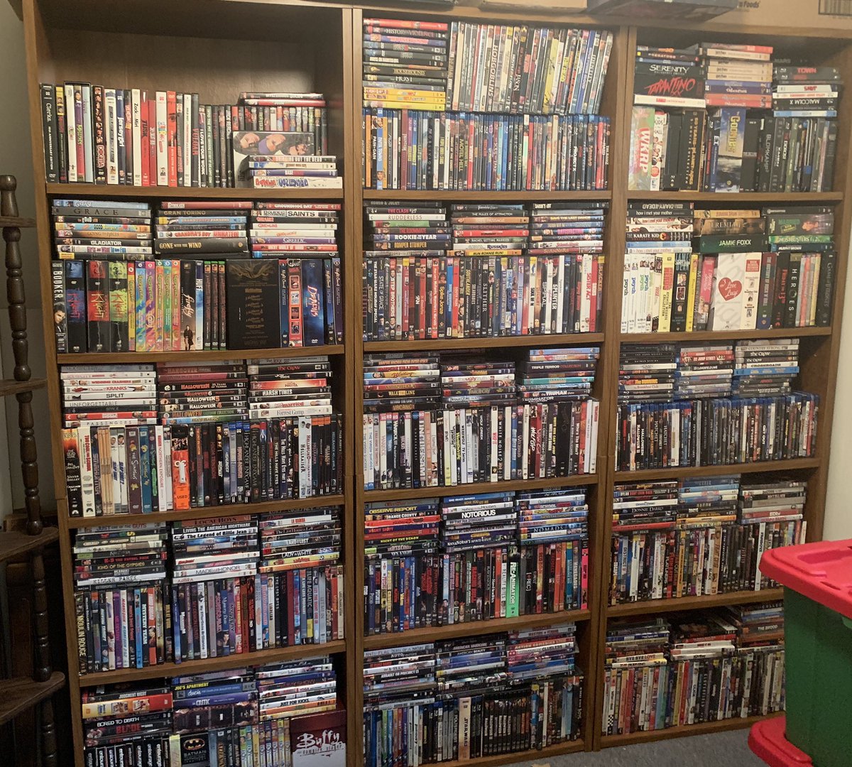 Moved in January and just now got all the DVD’s and Blus unpacked. Don’t have room for my normal Movie Gallery shelves so making use of these good sturdy ones. Double, triple, and quadruple stacked, filling every nook and cranny. Anyone else have this problem? #CollectorProblems