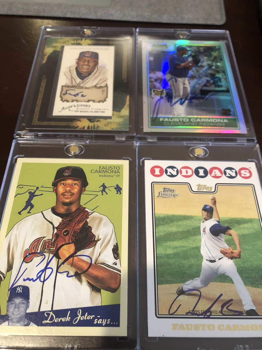 A funny lawsuit actually focused on Fausto Carmona/Roberto Hernandez cards after it came out he falsified his name and date of birth.Could not turn down the opp to get a few cards with autos of his fake name. https://sportscollectorsdigest.com/cards/collector-sues-carmonahernandez-wants-roi-on-his-rookie-cards