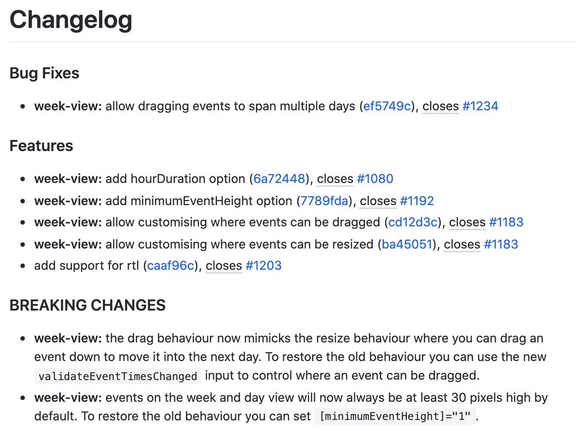 mattlewis92_'s tweet photo. New angular-calendar release is incoming! 🥳 Lots of nice new features and only 2 tiny breaking changes, please help me test it in your apps before I release it, you can see how to do that on the PR: https://t.co/3ABofLDLKe https://t.co/ATloOj2RVL