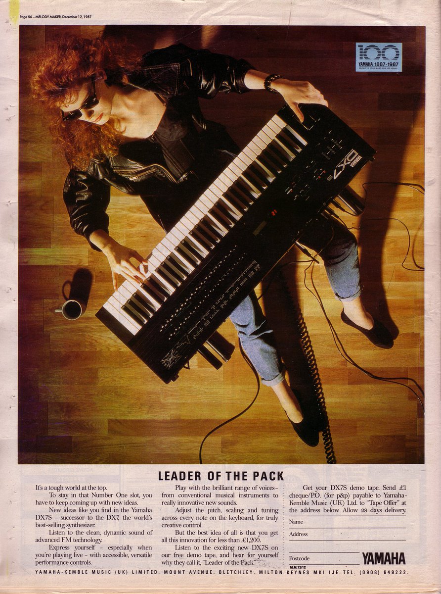 And then... in 1983 Yamaha launched the mighty mid-priced DX7; polyphonic, programmable and MIDI-enabled. It may be the best selling digital synth of all time. It certainly became one of the dominant sounds of '80s synthpop.