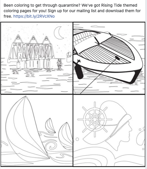 And also, because its just cute,  @risingtidebeer transformed their beer labels into coloring book pages that parents can print for free for bored quarantined kids. Creative!