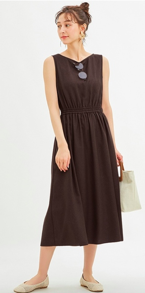 Htm A Twitteren Guのウエストギャザーロングワンピース ノースリーブ 元々シルエットが綺麗 自分が低身長なので ローウエストとマキシ丈になってなお嬉しい ブルーかダークブラウンが好み 骨格ナチュラル ブルベ冬