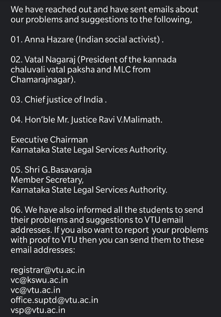 vtucomplaint1's tweet photo. #promotedegreestudents 
#promoteVTUstudents 
@k_students @HRDMinistry @PMOIndia  @drashwathcn @DKShivakumar @tv9kannada @suvarnanewstv @btvnewslive @powertvnews @tv5newsnow @NSUIKarnataka @ABVPVoice
@vtucomplaint @vtucomplaint1 https://t.co/WmRLUw3bs6