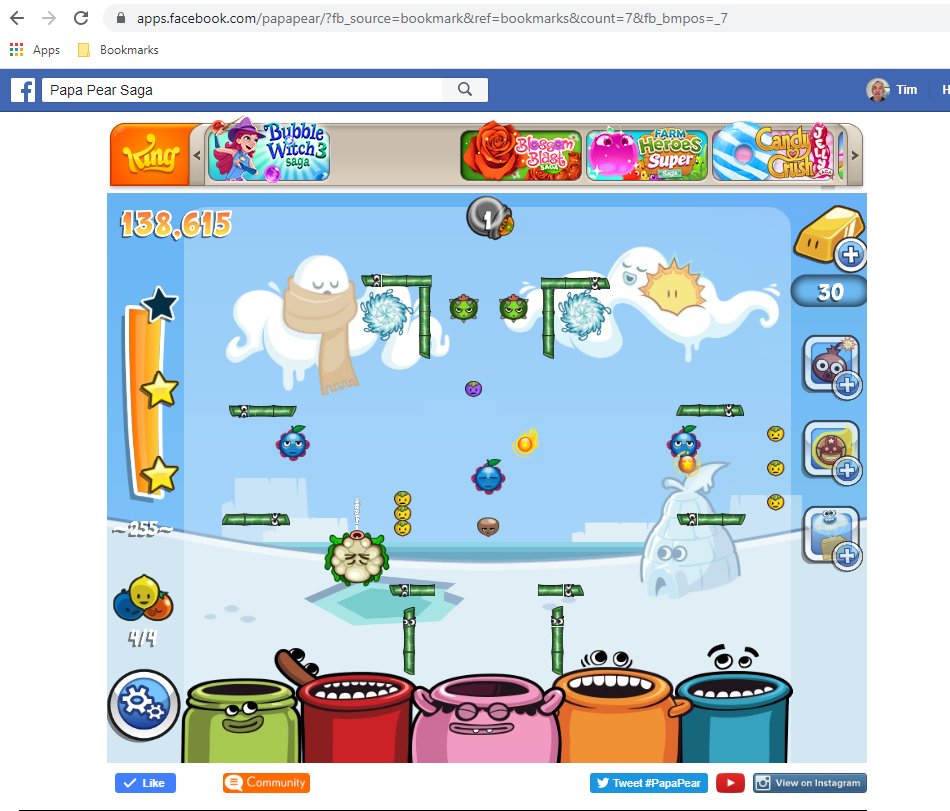 TimEdwards55's tweet image. #PapaPear Probs passig level 255, as after clearing it, the App wont let me go?? @PapaPearSaga r