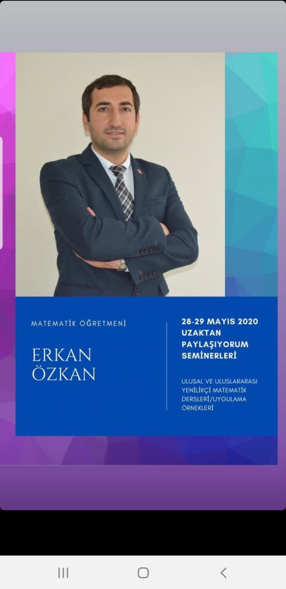 30+ sunum ve yaklaşık 1000 öğretmen dinleyici katılımlı, 28-29 Mayıs tarihlerinde Zoom üzerinden gerçekleştirilecek "Uzaktan Paylaşıyorum" Seminerlerinde Ulusal ve Uluslararası Yenilikçi Matematik Dersleri/Uygulama Örnekleri sunumumla yer alacağım.
 #uzaktanpaylasiyorum 
<a href="/ugur72/">Uğur Mert</a>