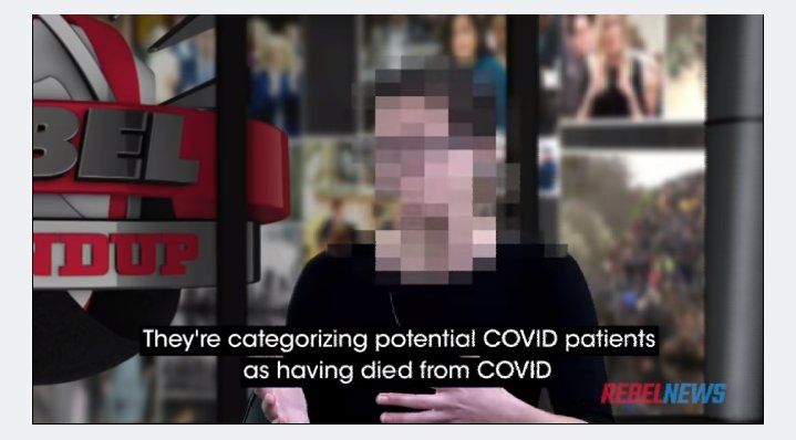 Tracking the spread of dysinfo about falsified death certificates from the US to Canada led me to Rebel News, a far right, Trump-friendly Canadian outlet. I found 2 "whistle-blower" interviews. One with a nurse who talks about excessive labelling of  #COVID19 deaths.