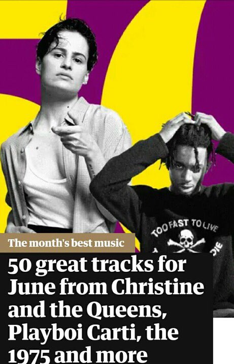 after a month of Singularity's release Guardian added it to the Top 50 songs for the month of June 2018 playlist