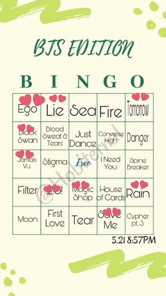   #bangbangtanbingo