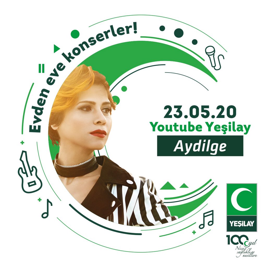 Ailelerimizle evde geçirdiğimiz vakti daha keyifli hale getirmek için Yeşilay olarak “Evden Eve Konserler" serisine başlıyoruz. Müziğin birleştirici gücüne inanan herkesi bekliyoruz.. 💚
❗Aydilge
📝YouTube.com/1920yesilay
🗓23 Mayıs 2020