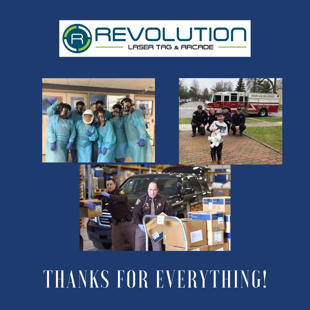 RevLaserTag's tweet photo. Revolution salutes the police, fire, &amp; medical staff, who are working to keep us safe during these difficult times. https://t.co/4Jt0xkvrNA