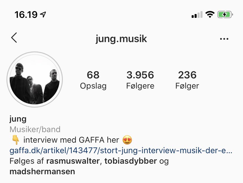 Det er jo fuldstændig vanvittigt at et så fantastisk band som Jung, ikke har flere følgere. De er det bedste, dansk musik længe har set #danskmusik