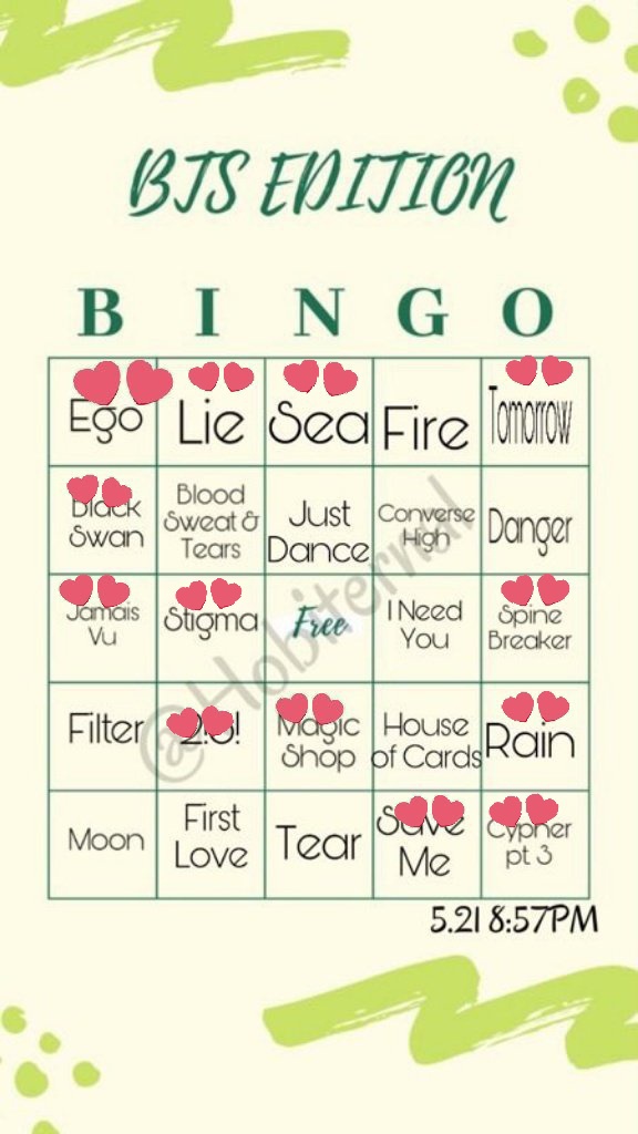  #BangBangtanBingo