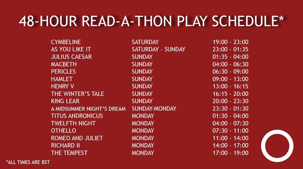 Just a few hours to go until we #ReadForTheGlobe. Please tune in on YouTube from 7pm BST and please donate if you can! Let’s do this!⭕️❤️youtube.com/channel/UCoP9o…