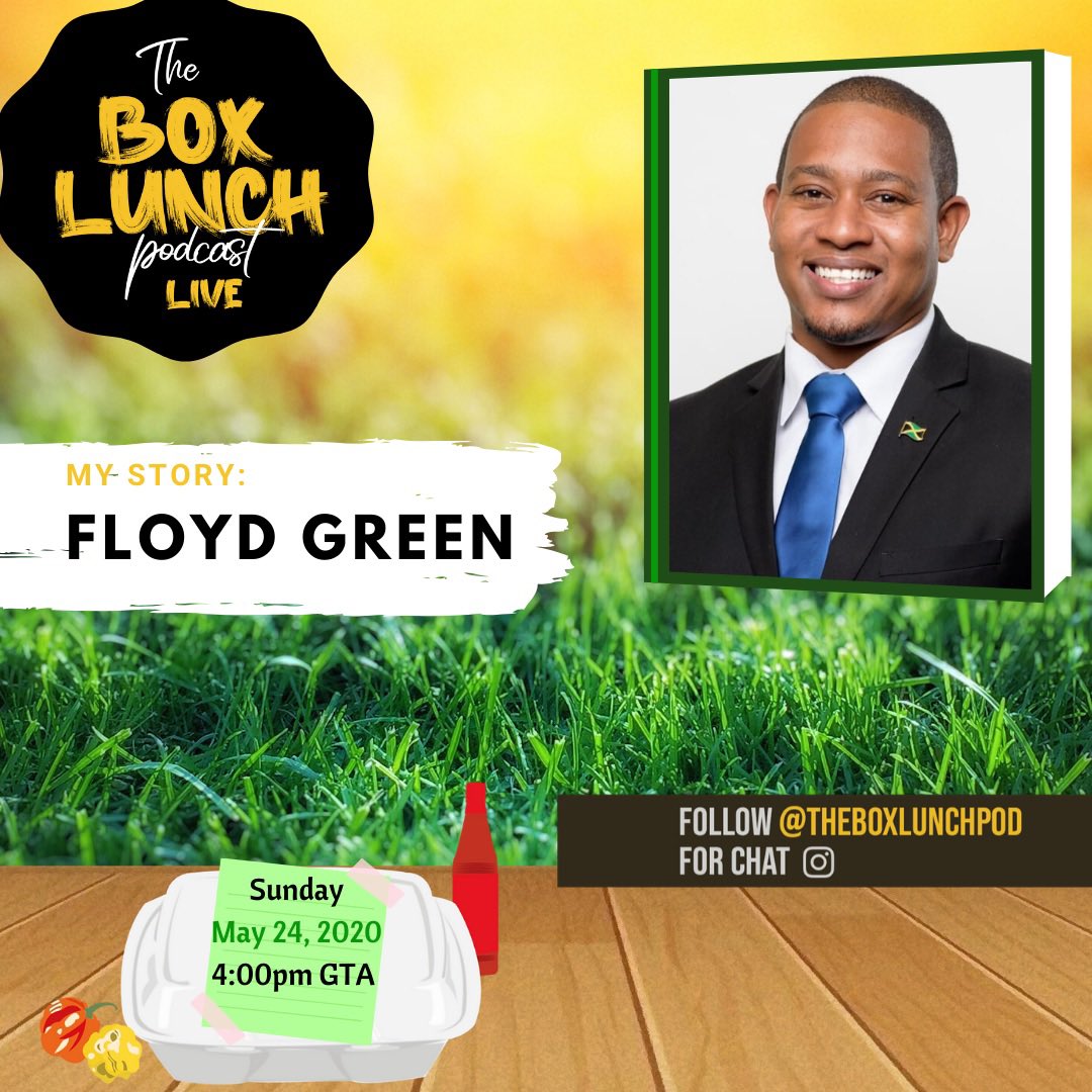 theboxlunchpod's tweet photo. Season Two of The Box Lunch Podcast returns tomorrow Sunday, May 24th at 4pm.

Featuring politician, attorney-at-law  and father, @floydgreenja. Telling his story from Junction, St. Elizabeth to Gordon House!

Live on IG: @theboxlunchpod https://t.co/xWSMPZNkUK