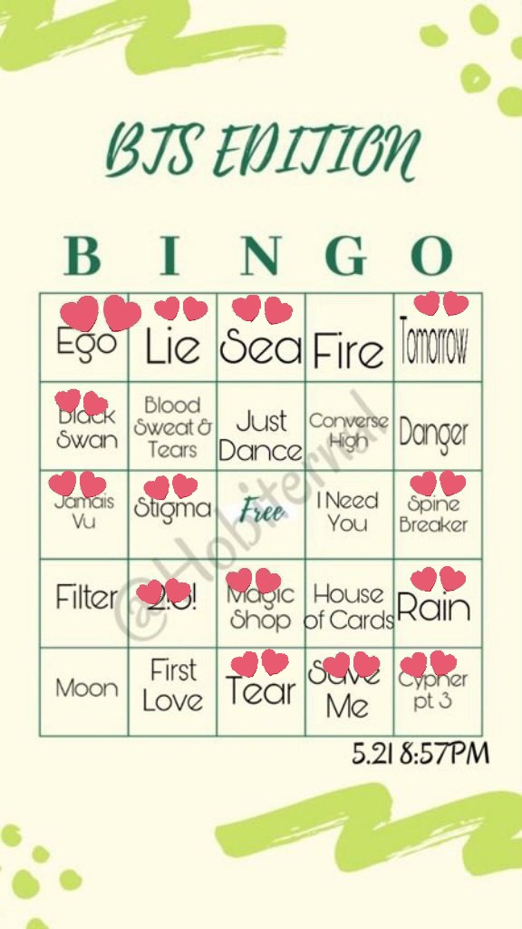  #BangBangtanBingo