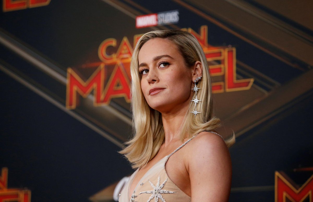 A thread of  @brielarson · Captain Marvel not smiling because fuck men who constantly ask women to smile