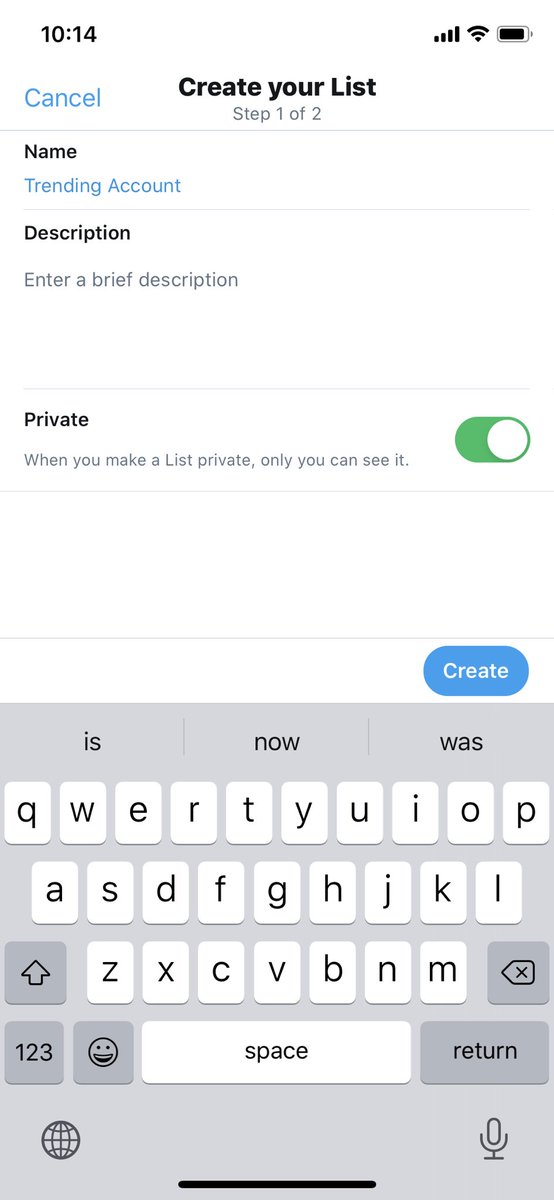 3. Input whatever name you want. Keep it private if you do not want the account you are adding know.