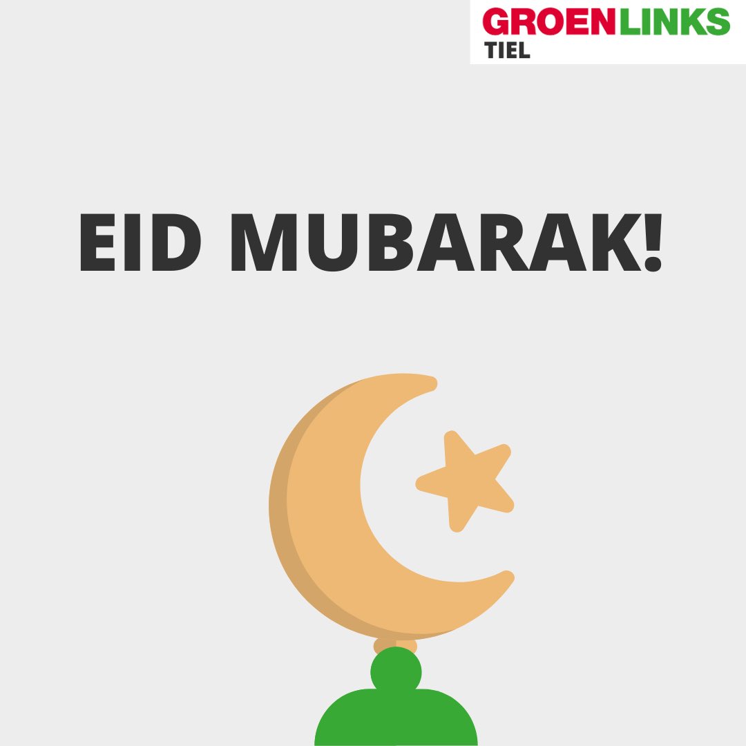 GroenLinks Tiel wenst iedereen die meedoet een heel fijn suikerfeest toe! ❤️ Denk ook tijdens het feest aan elkaars veiligheid en de richtlijnen van het RIVM. 💚