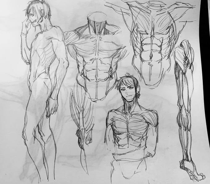 好きなとこだけ描きました 筋肉楽しい☺️ 