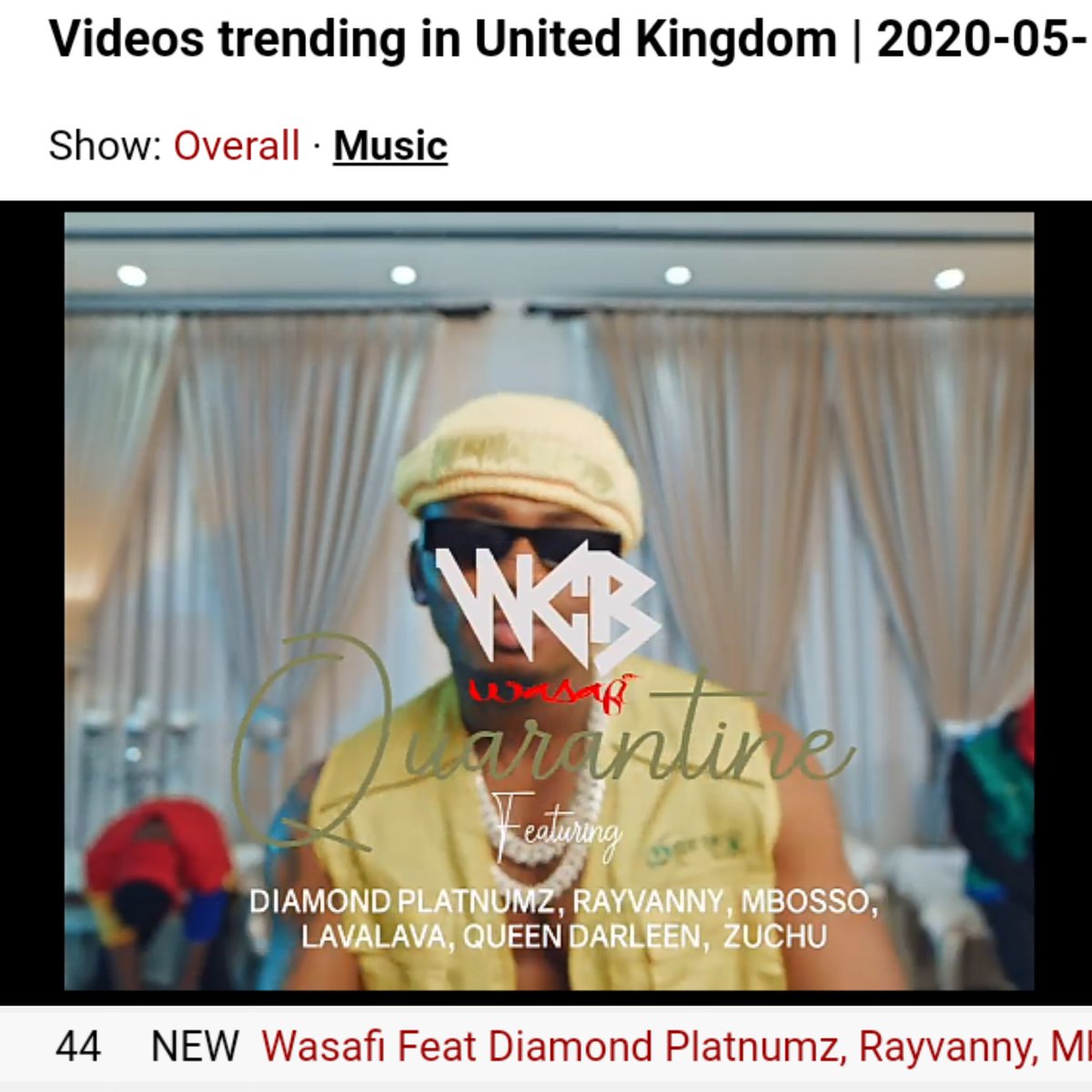 UNITED KINGDOM IS WATCHING #QUARANTINE SONG BY <a href="/Wcbwasafi_/">Wcb Wasafi Official</a> FT <a href="/diamondplatnumz/">SIMBA..!🦁</a> <a href="/Rayvanny/">CHUI🐯</a> <a href="/Queen_Darleen/">Queen Darleen</a> <a href="/mbossoTz/">Mbosso</a> <a href="/iamlavalava/">Lava Lava</a> <a href="/officialzuchu/">Zuchu</a>