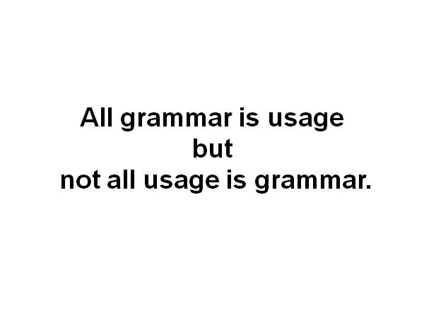 This is not to be confused with "grammar," which is a system rather than word choice.