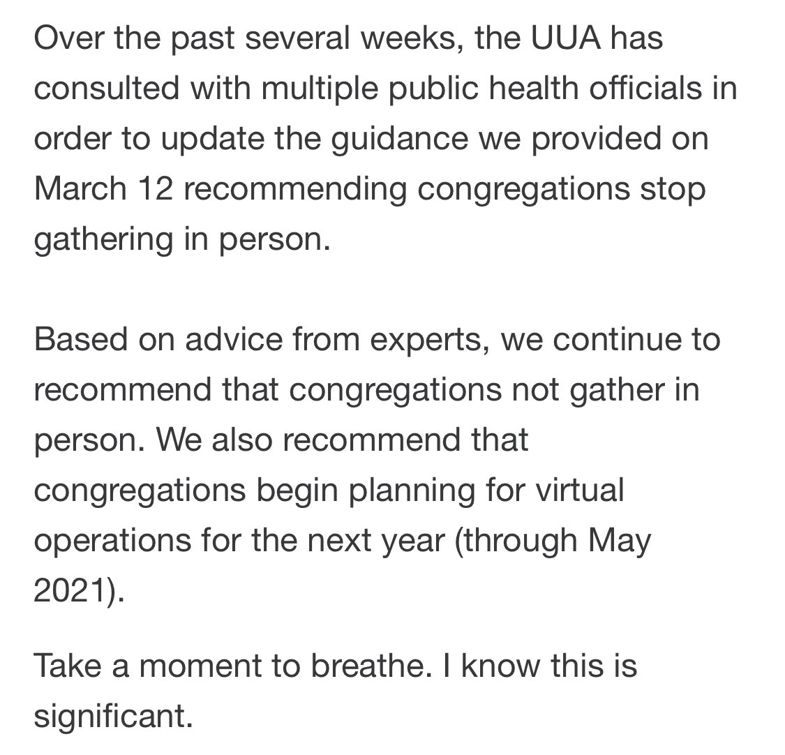 The fact that faith is being used this way is really getting under my skin. I am a person of faith and a Faith leader. Last week the Pres Of our Association recommended all UU congregations refrain from meeting physically thru May 2021. Full statement:  https://www.uua.org/pressroom/press-releases/message-uua-president-updated-guidance-gathering