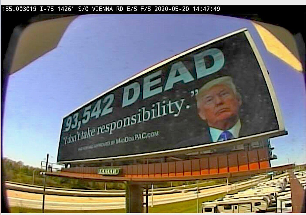 TrueFactsStated's tweet photo. This billboard is 10-15 miles north of Flint, MI (heading north) on I-75. Is anyone able to go take an updated pic? This is Thursday.  Counter has been updated. https://t.co/8ePSW0Itna